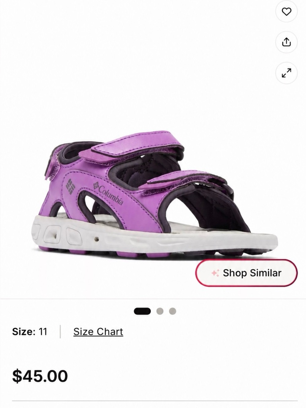 Columbia Kids Violet Adjustable Strap Sandals
